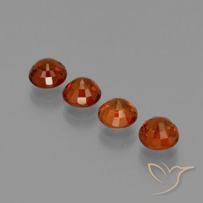 Pedras preciosas de Granada espessartita groselha vermelha natural de 3.31 ct, Redondo, VVS-VS