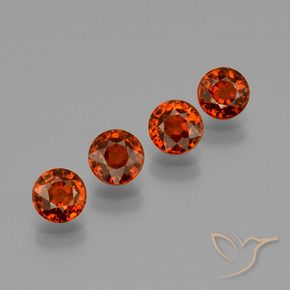 Pedras preciosas de Granada espessartita vermelho intenso natural de 3.11 ct, Redondo, VVS-VS