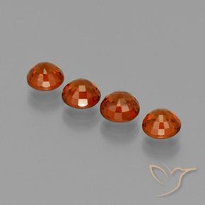 Pedras preciosas de Granada espessartita vermelho intenso natural de 3.11 ct, Redondo, VVS-VS
