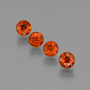 Pedras preciosas de granada espessartita vermelho natural de 2,65 ct, corte redondo, VS