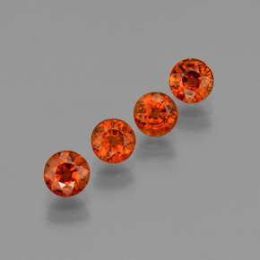 Pedras preciosas de granada espessartita vermelho natural de 2,65 ct, corte redondo, VS