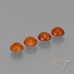 Pedras preciosas de Granada espessartita laranja avermelhado natural de 2.40 ct, Redondo, VS