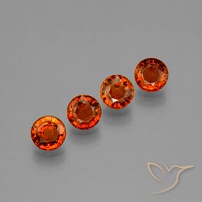 Pedras preciosas de Granada espessartita fogo laranja natural de 2.23 ct, Redondo, VVS-VS