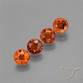 Pedras preciosas de Granada espessartita laranja avermelhado natural de 2.15 ct, Redondo, VS
