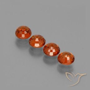 Pedras preciosas de Granada espessartita laranja avermelhado natural de 2.15 ct, Redondo, VS