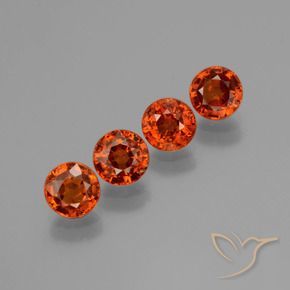 Pedras preciosas de Granada espessartita Vermelho escuro médio natural de 2.84 ct, Redondo, VS
