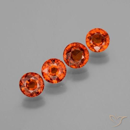 Pedras preciosas de Granada espessartita âmbar laranja natural de 2.78 ct, Redondo, VS