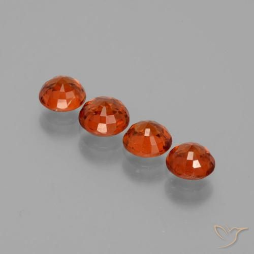 Pedras preciosas de Granada espessartita âmbar laranja natural de 2.78 ct, Redondo, VS
