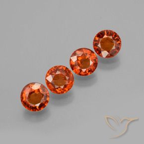 Pedras preciosas de Granada espessartita laranja quente natural de 2.97 ct, Redondo, VS