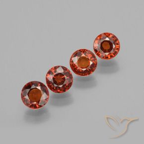 Pedras preciosas de Granada espessartita laranja avermelhado natural de 2.93 ct, Redondo, VVS-VS