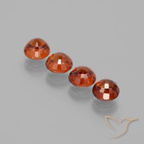 Pedras preciosas de Granada espessartita laranja avermelhado natural de 2.93 ct, Redondo, VVS-VS