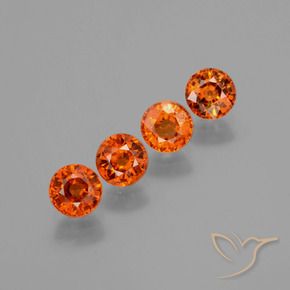Pedras preciosas de Granada espessartita Laranja Médio natural de 2.40 ct, Redondo, VS