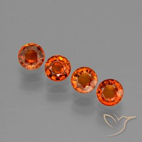 Pedras preciosas de Granada espessartita fogo laranja natural de 2.32 ct, Redondo, VVS-VS