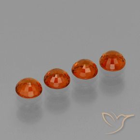 Pedras preciosas de Granada espessartita fogo laranja natural de 2.32 ct, Redondo, VVS-VS