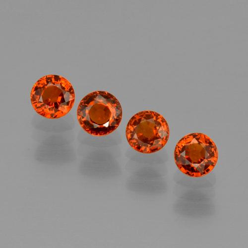 Pedras preciosas de granada espessartita vermelho natural de 2,06 ct, corte redondo, VVS-VS