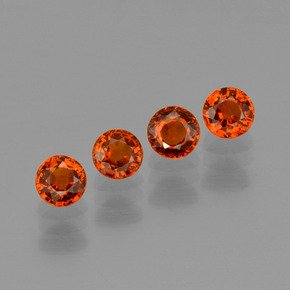 Pedras preciosas de granada espessartita vermelho natural de 2,06 ct, corte redondo, VVS-VS