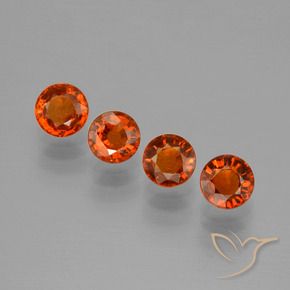 Pedras preciosas de Granada espessartita vermelho médio natural de 2.79 ct, Redondo, VVS-VS