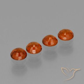 Pedras preciosas de Granada espessartita vermelho médio natural de 2.79 ct, Redondo, VVS-VS