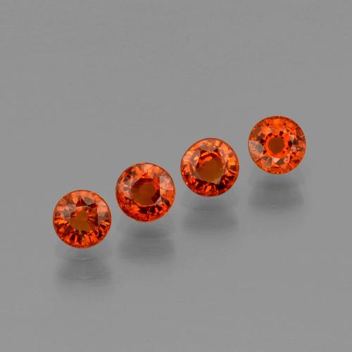 Pedras preciosas de granada espessartita vermelho natural de 1,90 ct, corte redondo, VVS-VS