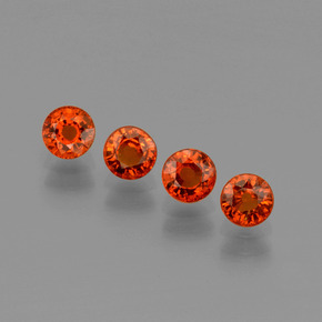 Pedras preciosas de granada espessartita vermelho natural de 1,90 ct, corte redondo, VVS-VS