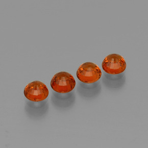 Pedras preciosas de granada espessartita vermelho natural de 1,90 ct, corte redondo, VVS-VS