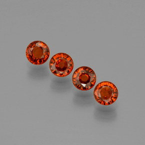 Pedras preciosas de granada espessartita vermelho natural de 1,89 ct, corte redondo, VVS-VS