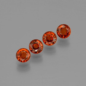 Pedras preciosas de granada espessartita vermelho natural de 1,89 ct, corte redondo, VVS-VS