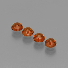 Pedras preciosas de granada espessartita vermelho natural de 1,89 ct, corte redondo, VVS-VS