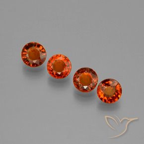 Pedras preciosas de Granada espessartita vermelho doce natural de 1.84 ct, Redondo, VVS-VS