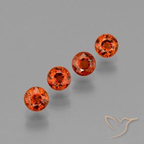 Pedras preciosas de Granada espessartita Laranja Médio natural de 1.97 ct, Redondo, VVS-VS