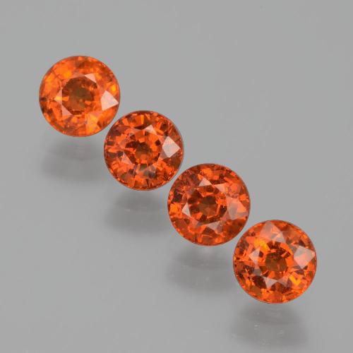 Pedras preciosas de granada espessartita laranja natural de 3,08 ct, corte redondo, VS