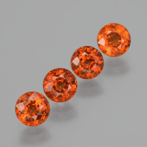 Pedras preciosas de granada espessartita laranja natural de 3,08 ct, corte redondo, VS