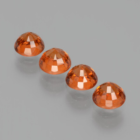 Pedras preciosas de granada espessartita laranja natural de 3,08 ct, corte redondo, VS