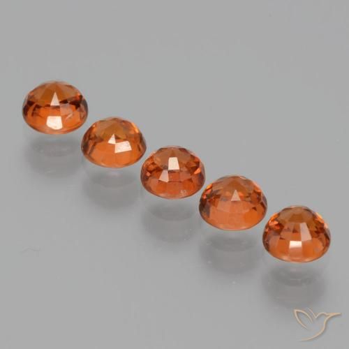 Pedras preciosas de Granada espessartita fogo laranja natural de 2.53 ct, Redondo, VS