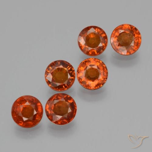 Pedras preciosas de Granada espessartita vermelho intenso natural de 2.90 ct, Redondo, VVS-VS