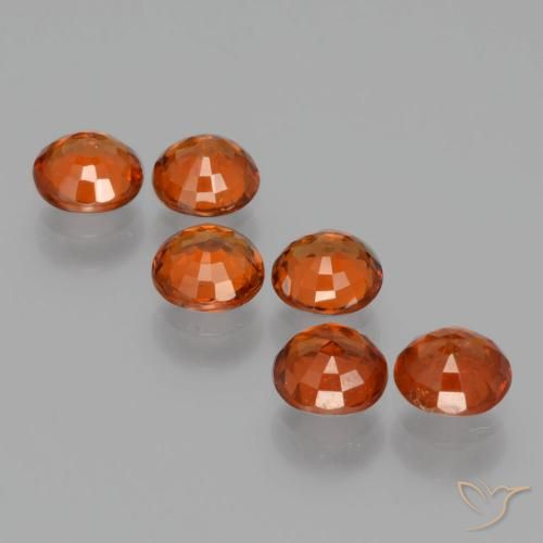 Pedras preciosas de Granada espessartita vermelho intenso natural de 2.90 ct, Redondo, VVS-VS