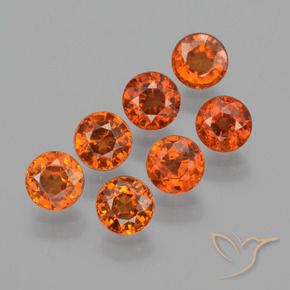 Pedras preciosas de Granada espessartita Laranja Médio natural de 3.64 ct, Redondo, VS