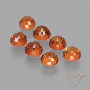 Pedras preciosas de Granada espessartita Laranja Médio natural de 3.64 ct, Redondo, VS