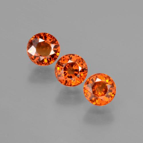 Pedras preciosas de granada espessartita laranja natural de 1,82 ct, corte redondo, VS