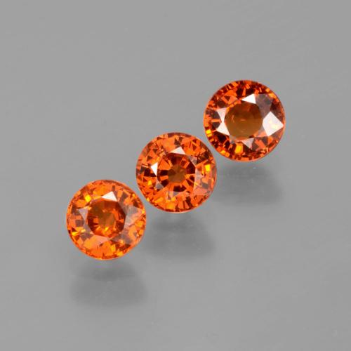 Pedras preciosas de granada espessartita laranja natural de 1,82 ct, corte redondo, VS