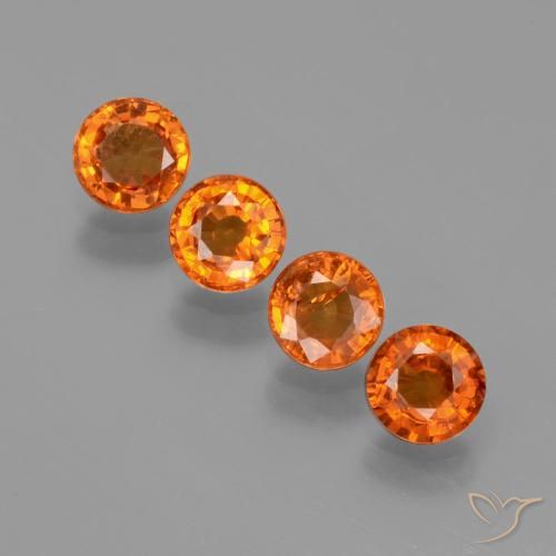 Pedras preciosas de granada espessartita laranja natural de 1,70 ct, corte redondo, VS