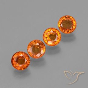 Pedras preciosas de granada espessartita laranja natural de 1,70 ct, corte redondo, VS
