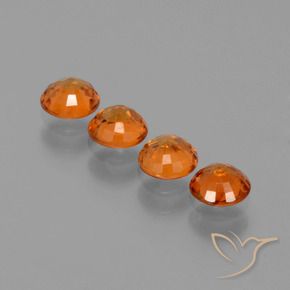 Pedras preciosas de granada espessartita laranja natural de 1,70 ct, corte redondo, VS