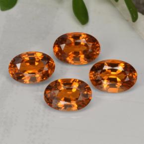 Pedras preciosas de granada espessartita laranja natural de 2,95 ct, corte oval, VVS-VS