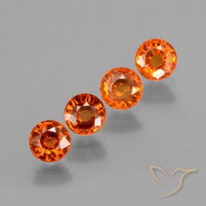 Pedras preciosas de Granada espessartita âmbar laranja natural de 2.23 ct, Redondo, VS