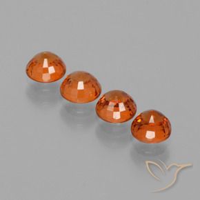 Pedras preciosas de Granada espessartita âmbar laranja natural de 2.23 ct, Redondo, VS