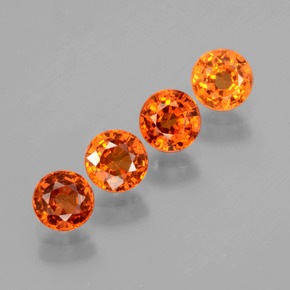 Pedras preciosas de granada espessartita laranja médio natural de 2,09 ct, corte redondo, VS