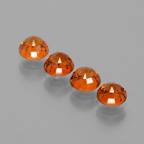 Pedras preciosas de granada espessartita laranja médio natural de 2,09 ct, corte redondo, VS