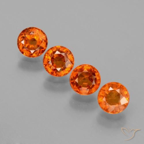 1.90ctw Natural Laranja Médio Granada espessartita, Redondo, VS