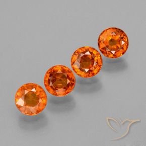 Pedras preciosas de Granada espessartita Laranja Médio natural de 1.90 ct, Redondo, VS